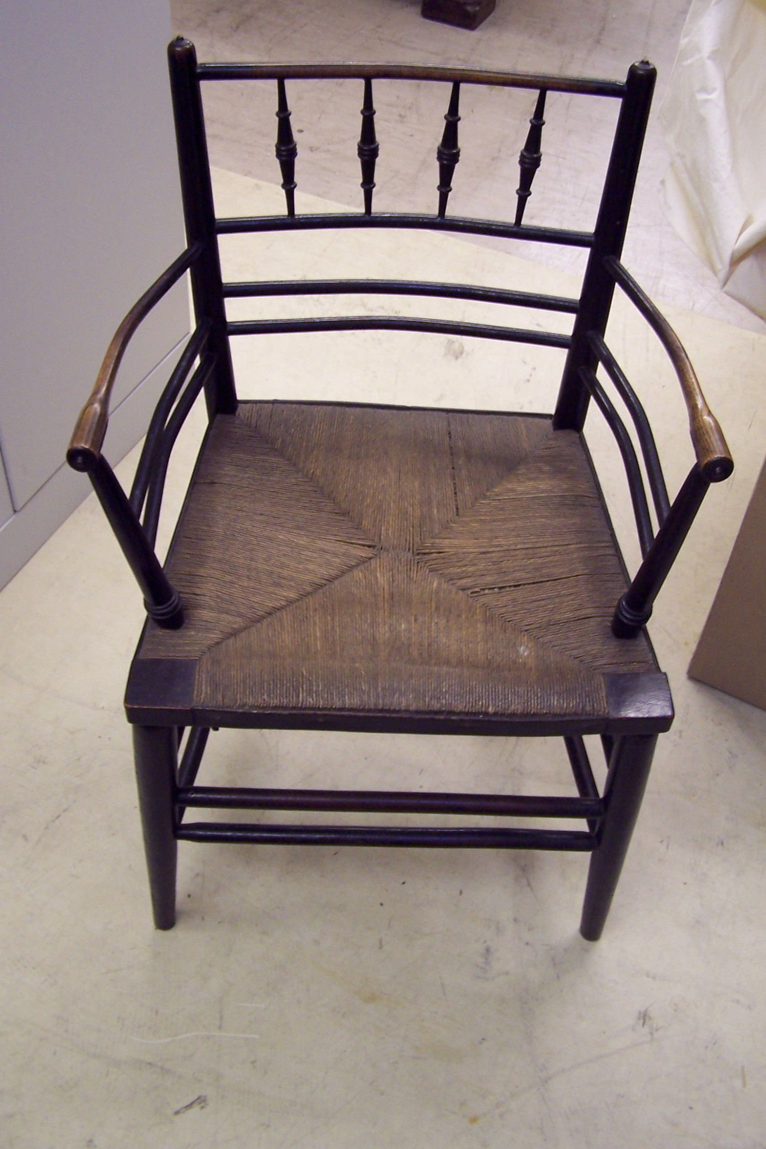 turned, ebonised wood with rush seat Archives - William Morris Gallery