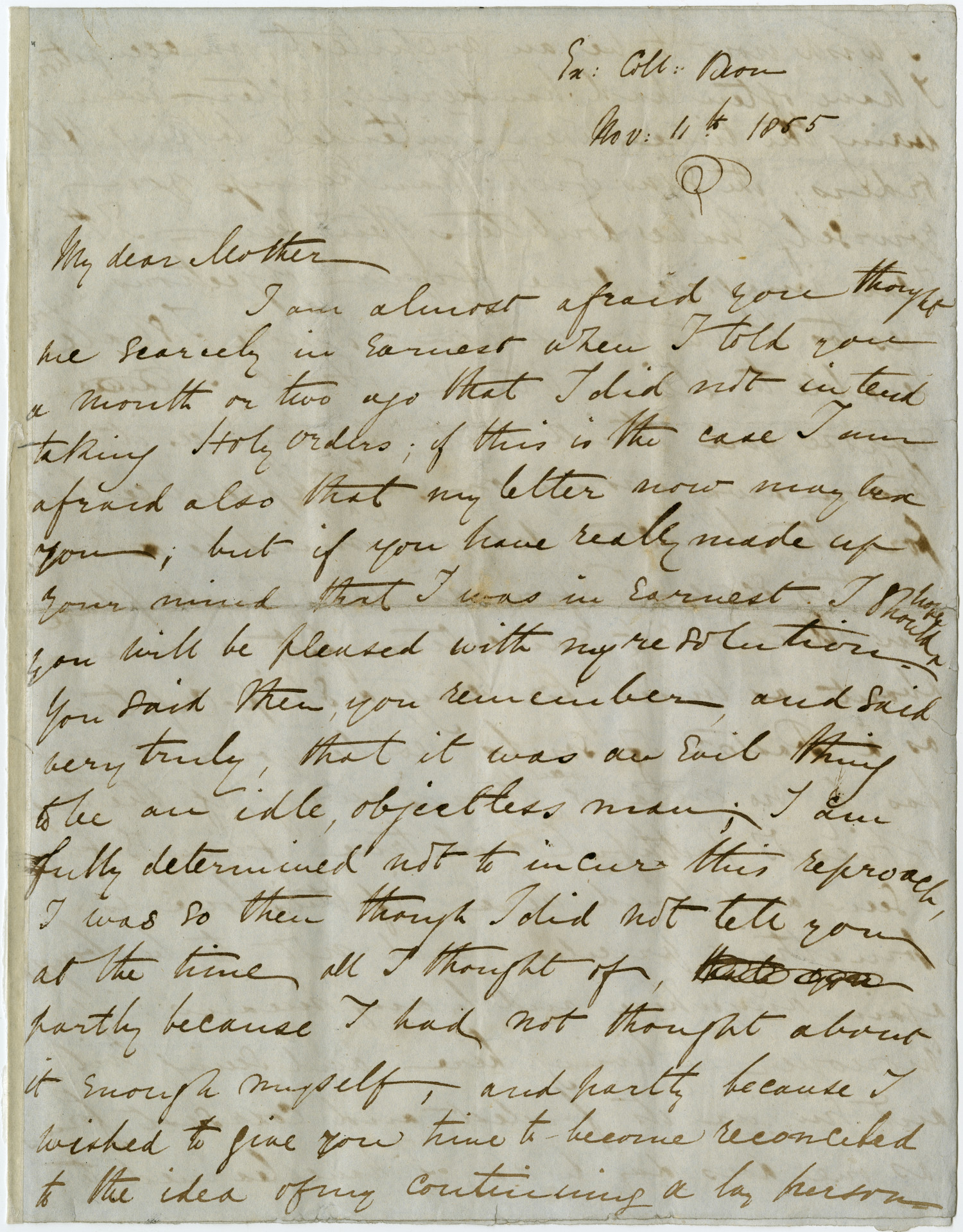 Letter from William Morris to Emma Morris, 11.11.1855 - William